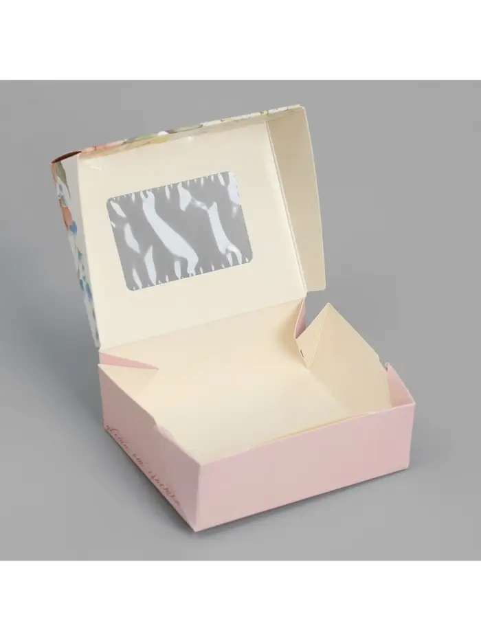 Кондитерская упаковка, коробка с ламинацией &laquo;Цветы&raquo;, 10&times;8&times;3.5 см