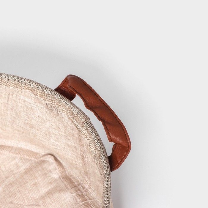 Корзина для хранения с ручками круглая Доляна My Basket, 30×30×13, цвет бежевый Корзина для хранения с ручками круглая Доляна My Basket, 30×30×13, цвет бежевый