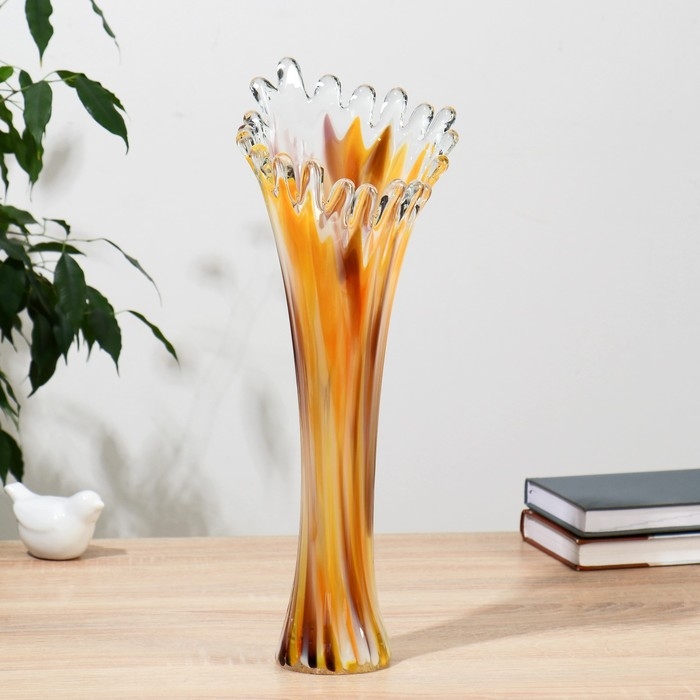 Ваза "Коралл" h 340 мм. (в стеклокрошку) Ж/О/К,  МИКС