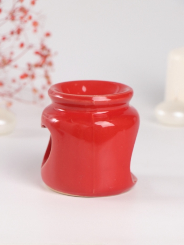 Аромалампа керамика + ароматический воск Аромалампа керамика + ароматический воск "Сердце" красная 7,5х7,5х8 см