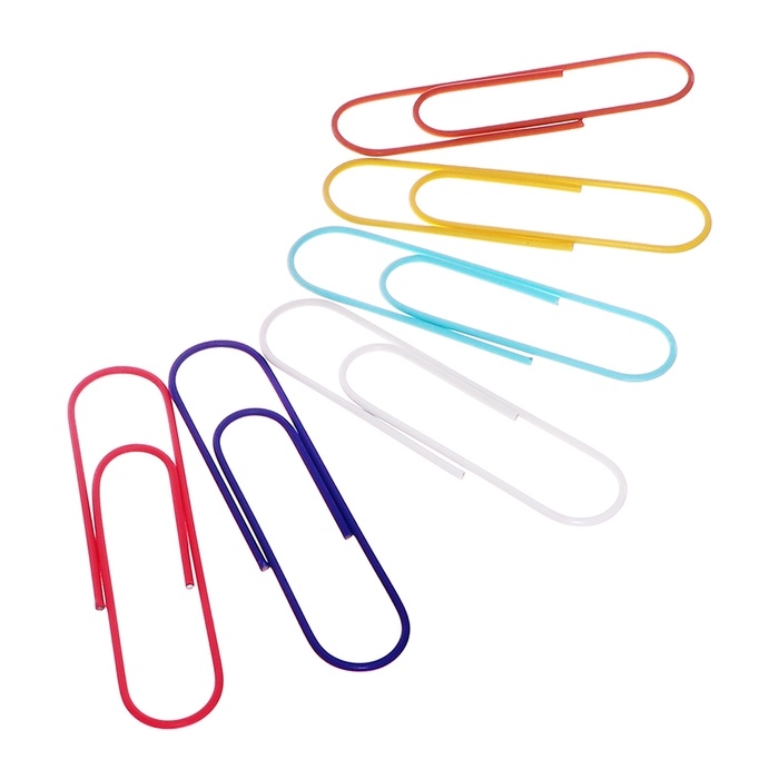 Скрепки 100мм цветные, 12 штук в пакете Скрепки 100мм цветные, 12 штук в пакете