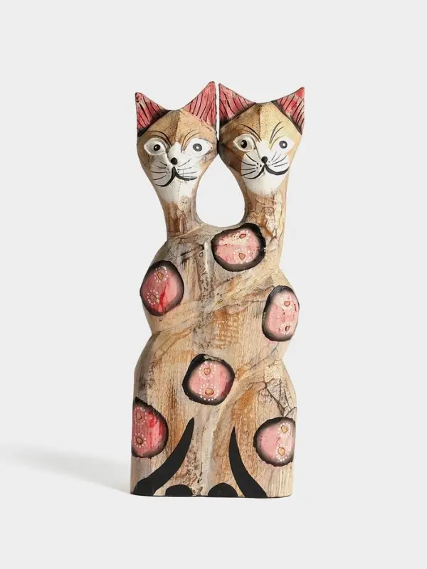 Сувенир интерьерный &laquo;Сиамские кошечки&raquo;,12&times;3&times;30 см, дерево, цв. красный