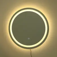 Зеркало интерьерное настенное, с подсветкой, с сенсорной кнопкой, 60&times;60 см