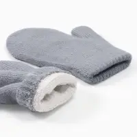 Варежки детские MINAKU двухслойные, цвет серый, 12 см