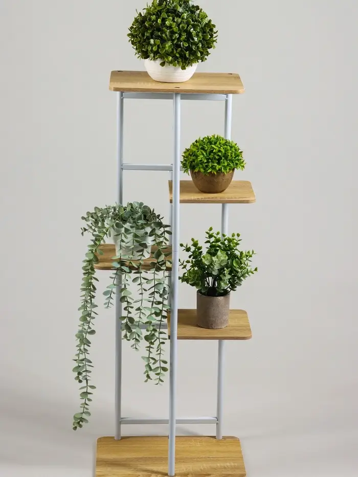 Подставка для цветов Greengo, 5 полок, 36&times;23&times;94 см, напольная, каркас металл, полки МДФ, белая
