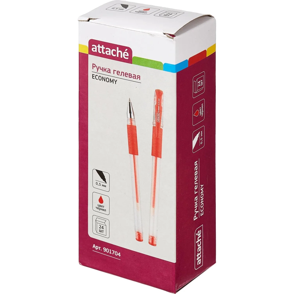 Ручка гелевая неавтомат. красный стерж., 0,5 мм,манж