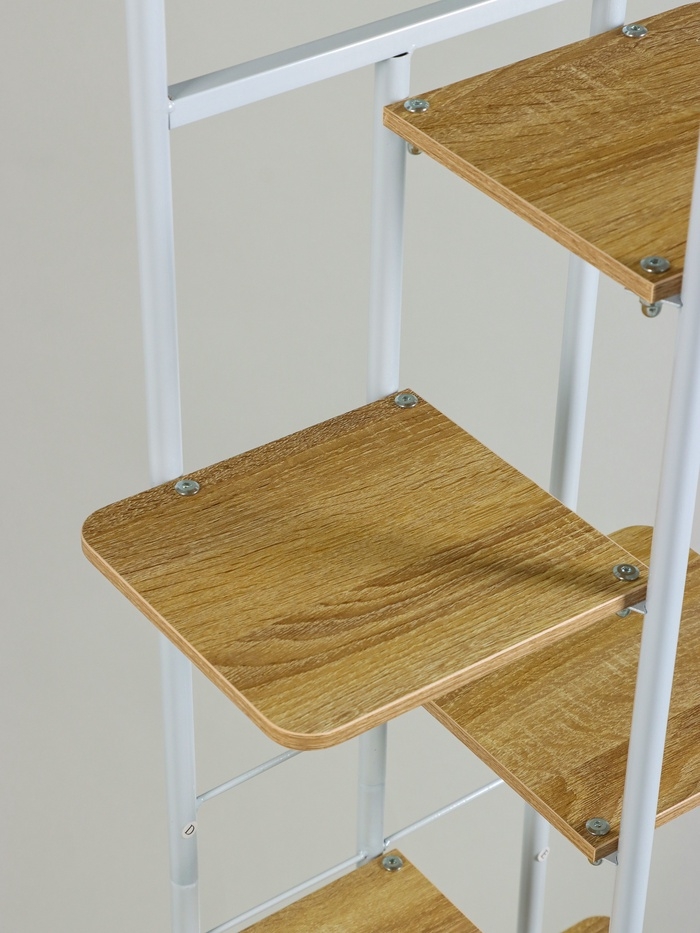 Подставка для цветов Greengo, 6 полок, 36 × 23 × 106 см, напольная, каркас металл, полки МДФ, белая