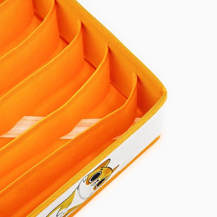 Органайзер для хранения, кофр для белья 7 ячеек Органайзер для хранения, кофр для белья 7 ячеек "Рыжий кот", 32 х 32 х 10 см