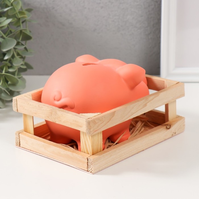 Копилка керамика Копилка керамика "Хрюша в загоне" 14,5х10,5х10,5 см