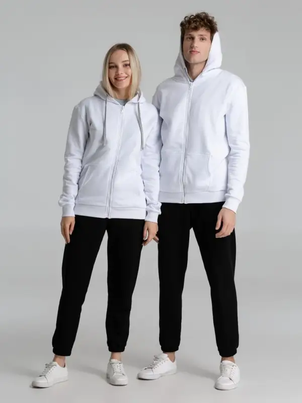 Толстовка на молнии с капюшоном Unit Siverga Heavy белая, размер XS Толстовка на молнии с капюшоном Unit Siverga Heavy белая, размер XS
