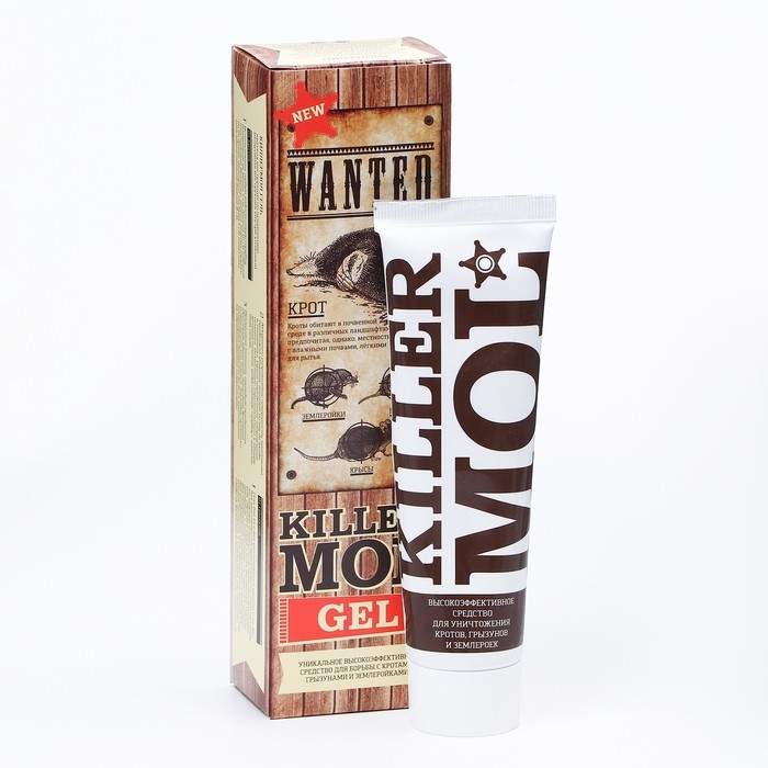 Гель от кротов, грызунов, землероек Гель от кротов, грызунов, землероек "KillerMol", туба, 100 мл.