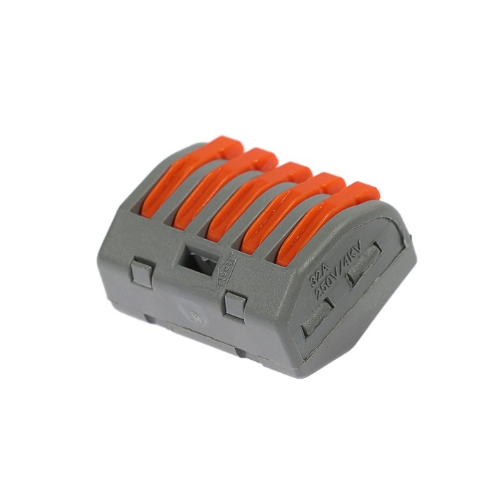 Строительно-монтажная клемма СК-330, 32А, 0,08-2,5 мм2, 5 отв.,с рычажком, наб. 10шт Строительно-монтажная клемма СК-330, 32А, 0,08-2,5 мм2, 5 отв.,с рычажком, наб. 10шт