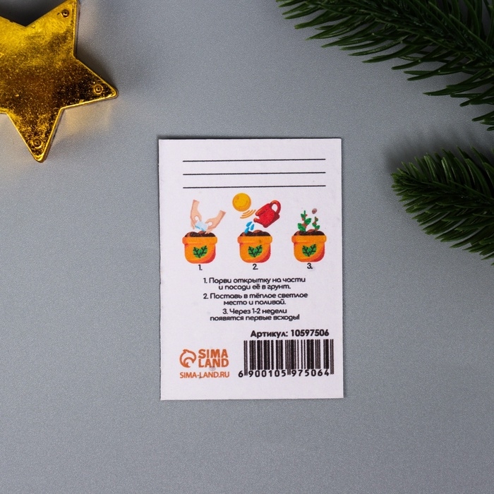 Набор открыток с семенами  Набор открыток с семенами "Вырасти сам" "Чувства" 5*7см 3 шт