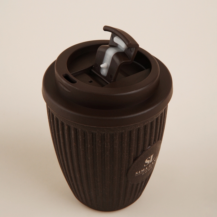 Стакан для кофе с крышкой SL Home, 250 мл, 9,5×9,5×12,5 см, цвет коричневый Стакан для кофе с крышкой SL Home, 250 мл, 9,5×9,5×12,5 см, цвет коричневый