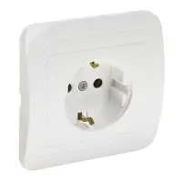 Розетка одноместная Luazon Lighting "ЕКБ", 16 А, с з/к, белая