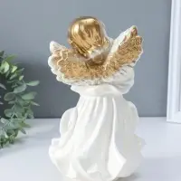 Фигура "Ангел в платье" перламутр 25х15х15см