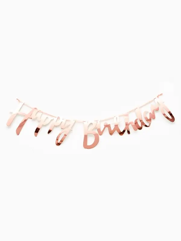 Гирлянда Гирлянда "Happy Birthday" надпись, розовое золото