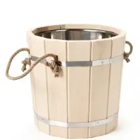 Ведро-запарник для бани и сауны, 12 л, деревянное, нержавеющая вставка