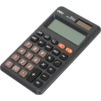 Калькулятор карманный Deli EM120,12-р, дв. пит, 118x70мм, темно-серый