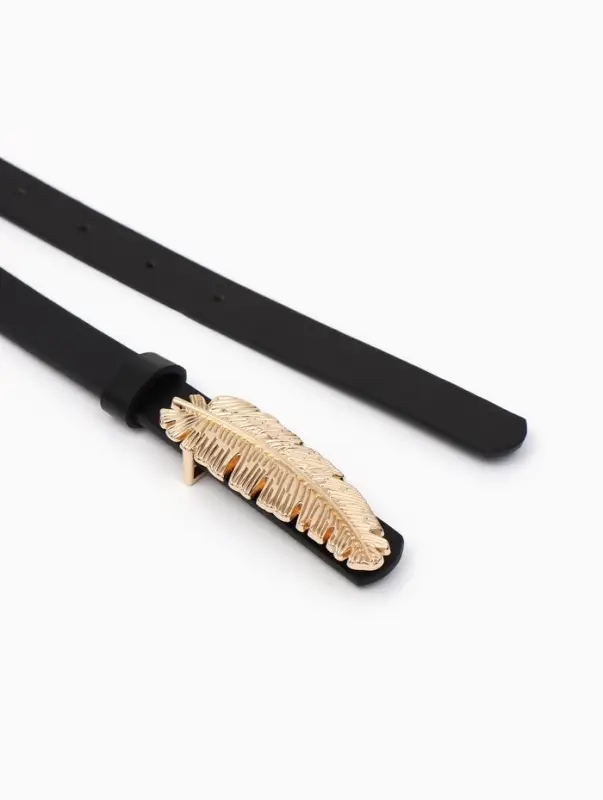 Ремень женский &laquo;Перо&raquo;, гвоздик, 2&times;110 см, без винта, чёрный