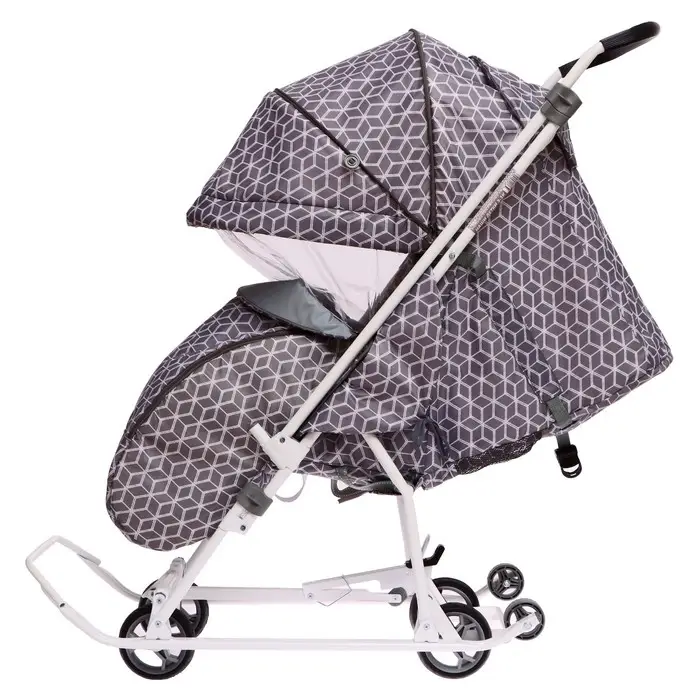 Санки-коляска «Наши детки 3-1К», принт: с ромбиками серый Санки-коляска «Наши детки 3-1К», принт: с ромбиками серый