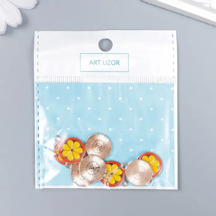 Декор для творчества металл, эмаль Декор для творчества металл, эмаль "Мандаринка" 1,8х1,5 см