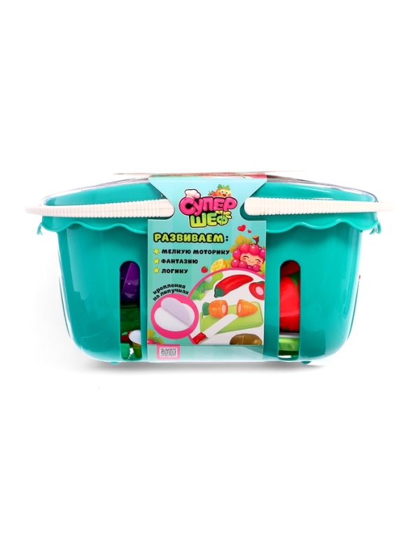 Игровой набор Игровой набор "Супершеф" корзина с продуктами и посудкой, 28 предметов