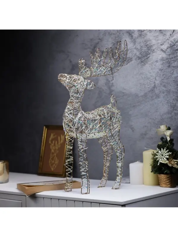 Светодиодная фигура &laquo;Оленёнок&raquo; 40&times;22&times;7 см, 20 LED, от батареек AAх2, свечение тёплое белое