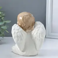 Сувенир керамика "Ангел в белом платье, сидит" 10х11,5х13,5 см