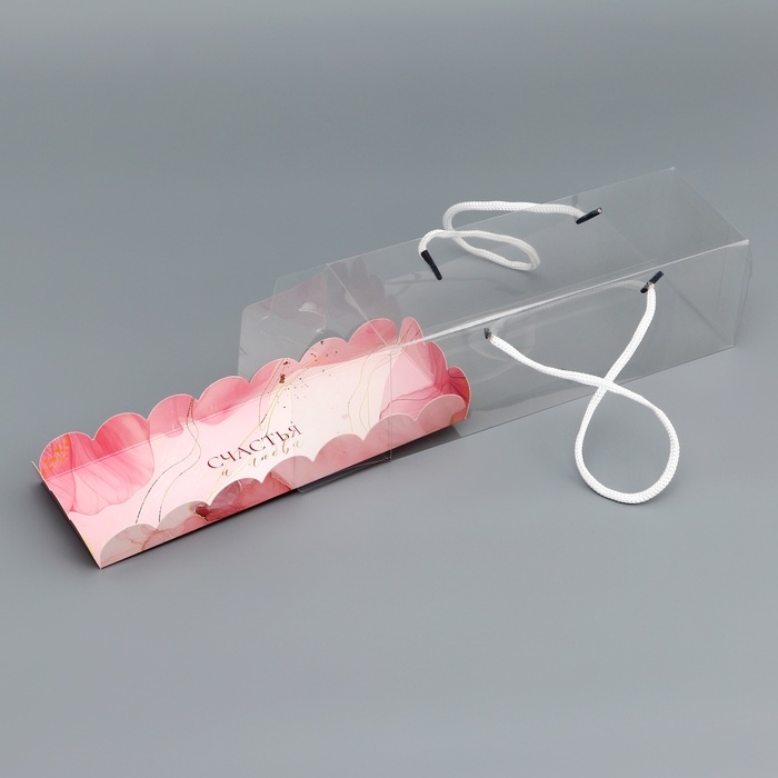 Коробка под рулет,  Коробка под рулет, "Счастья и любви", 22,5 х 7,8 х 7,8 см. Кондитерская упаковка