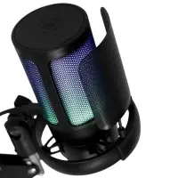 Микрофон конденсаторный для ПК, USB, пантограф, поп-фильтр, подсветка, шумоподавление, чёрный