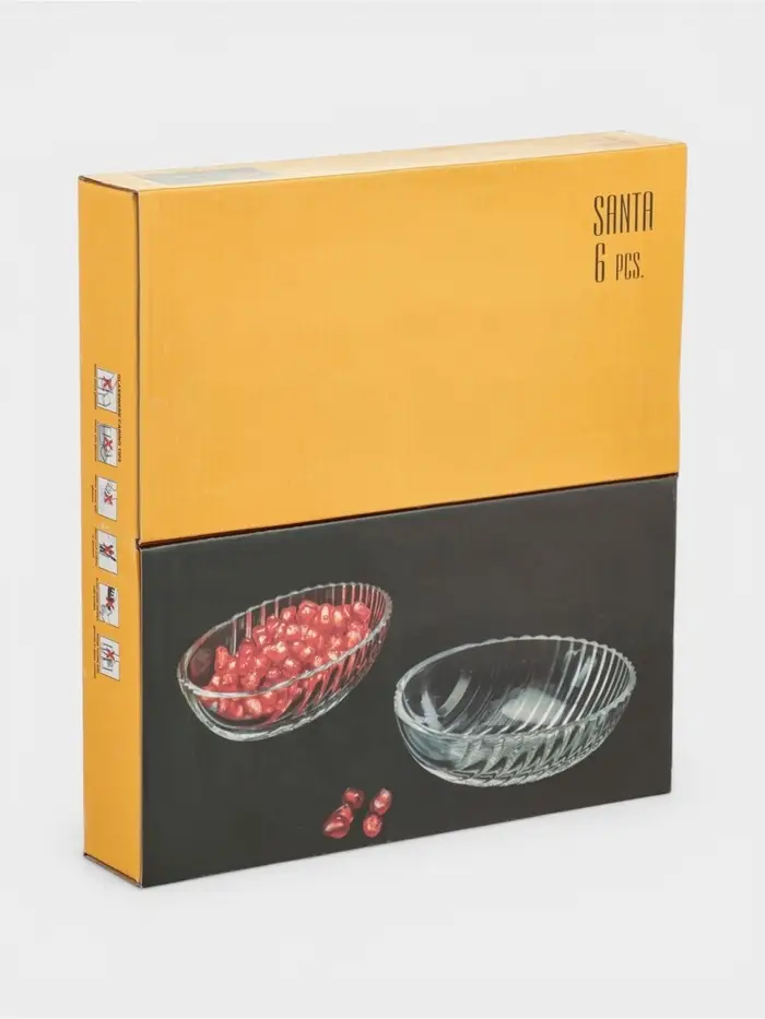 Набор салатников SANTA, 130 мл, размер одного салатника 11.5&times;7.5 см, 6 шт.
