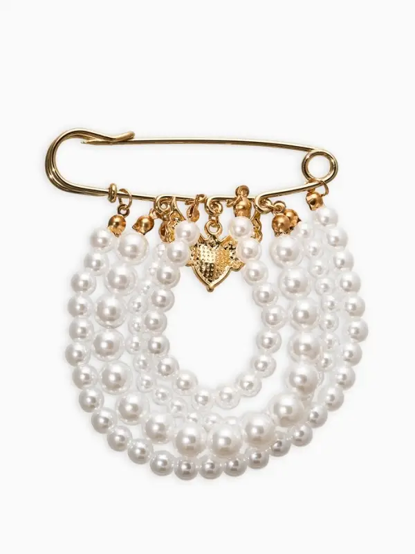 Булавка Булавка "Жемчужная россыпь", l=6.5, d=5+6+8 цвет белый в золоте