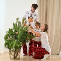 Пижама новогодняя женская KAFTAN "Family", цвет белый/красный, размер 52-54