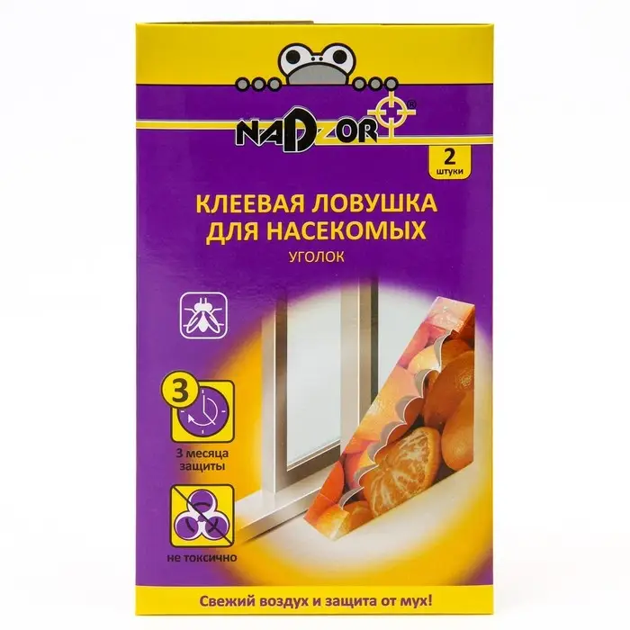 Клеевая ловушка Nadzor, от мух, уголок, 2 шт.