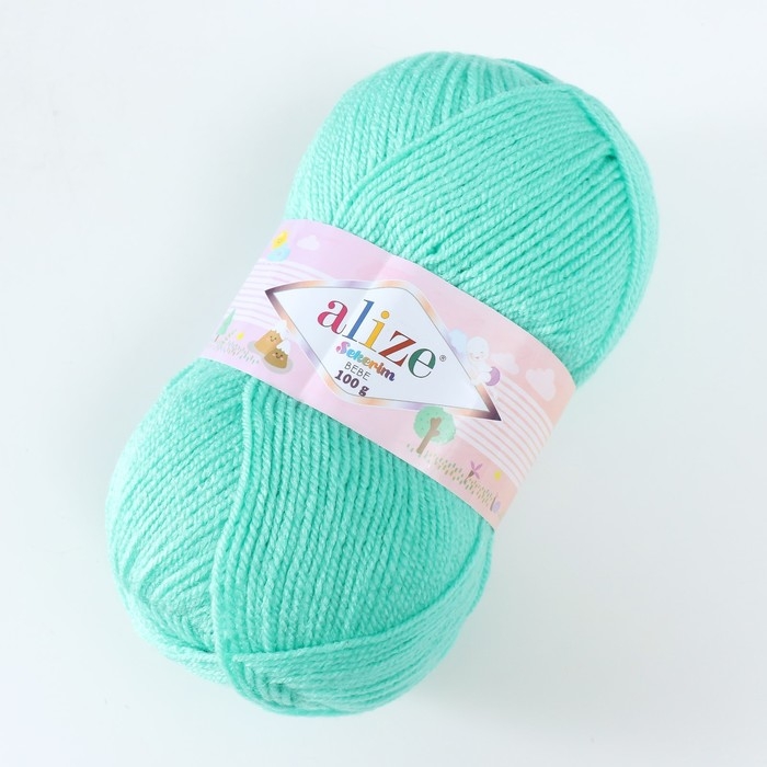 Пряжа "Sekerim Bebe" 100% акрил 320м/100гр (249 св.изумруд)
