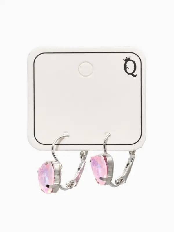 Серьги "Сердечки" лунные, цвет светло-розовый в серебре