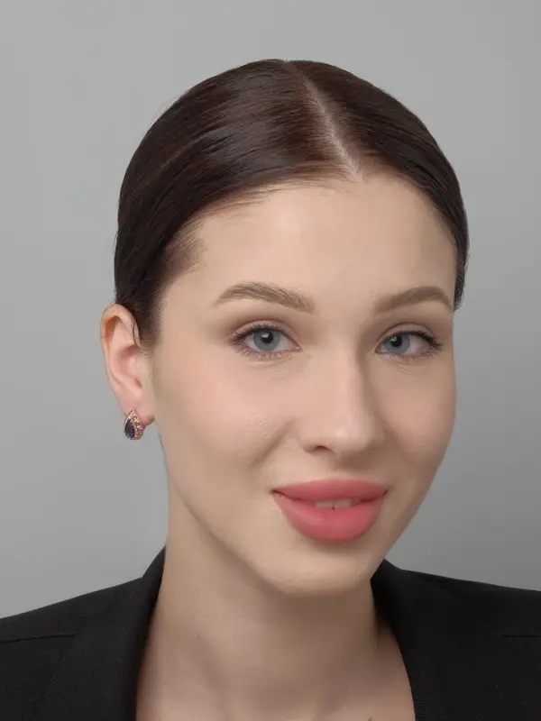 Серьги со стразами &laquo;Эдель&raquo;, капля, тёмно-синие в золоте