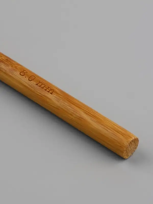 Крючок для вязания, бамбуковый, d=8 мм, 15 см