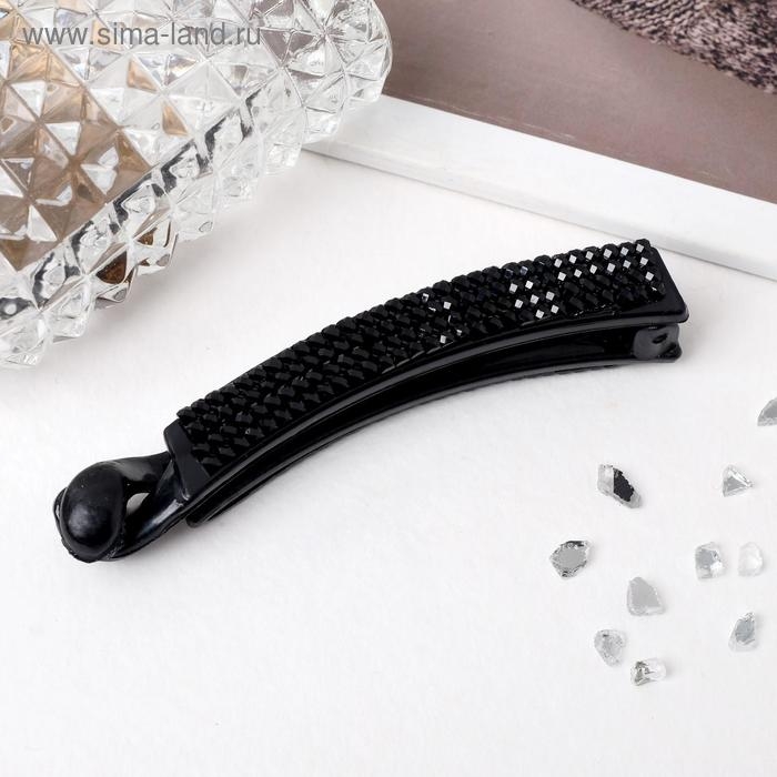 Банан для волос Банан для волос "Бель" стразы полоса, 8 см, чёрный