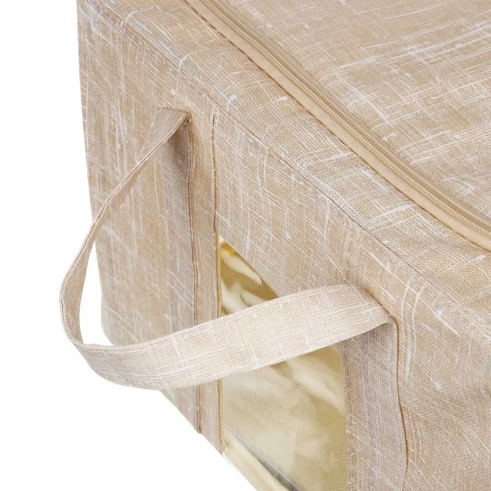 Короб жесткий тм VETTA ЛЁН, складной метал.каркас,полиэстер, 50х40х22см, бежевый