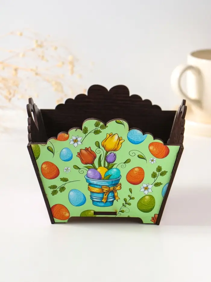 Конфетница квадратная или подставка под пасхальный кулич №1. 10х13х13,5 см