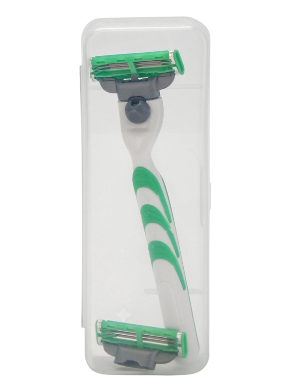 Станок Gillette Mach3 + 2 сменные кассеты цвет зеленый