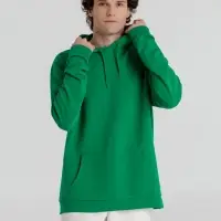 Толстовка с капюшоном унисекс Hoodie, зеленая, размер XS