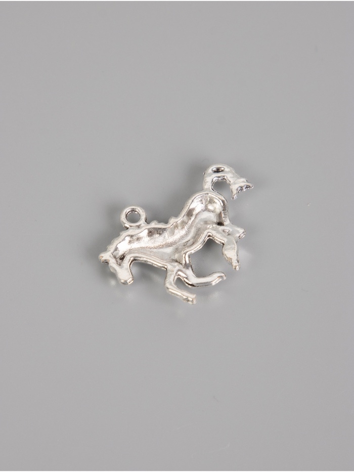 Декор для творчества металл "Скачущий конь" серебро набор 10 шт 2,2х2,9х0,4 см