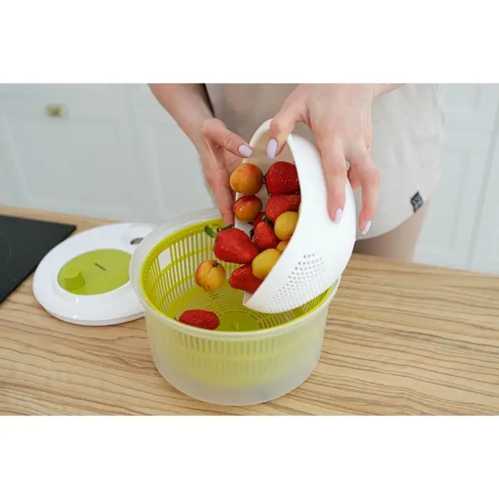 Центрифуга для сушки зелени Доляна Fresh cook, 3.7 л, пластик, белая, зелёная Центрифуга для сушки зелени Доляна Fresh cook, 3.7 л, пластик, белая, зелёная