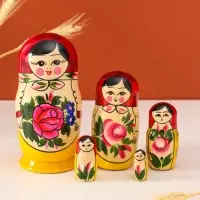 Матрёшка дерево &laquo;Нина&raquo;, красный платок, 6 кукольная, 12-14 см