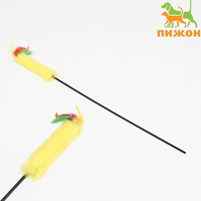 Дразнилка меховая  Дразнилка меховая "Камыш", жёлтая