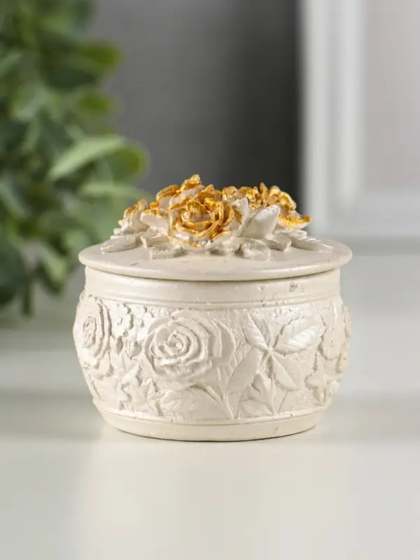 Шкатулка с розами, 6х6 см, перламутр Шкатулка с розами, 6х6 см, перламутр