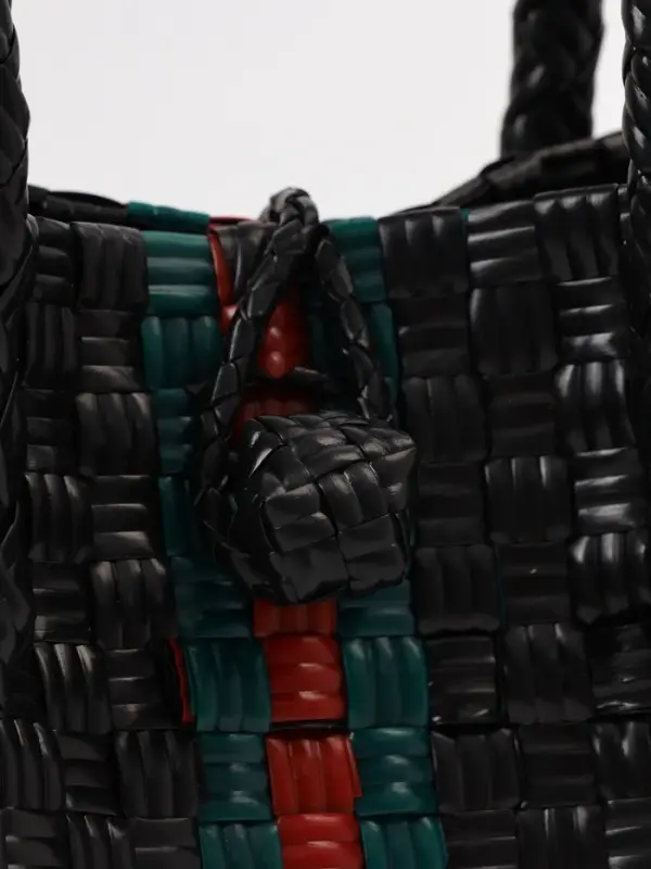 Сумка плетёная пластиковая, 23&times;11&times;30 см, чёрная